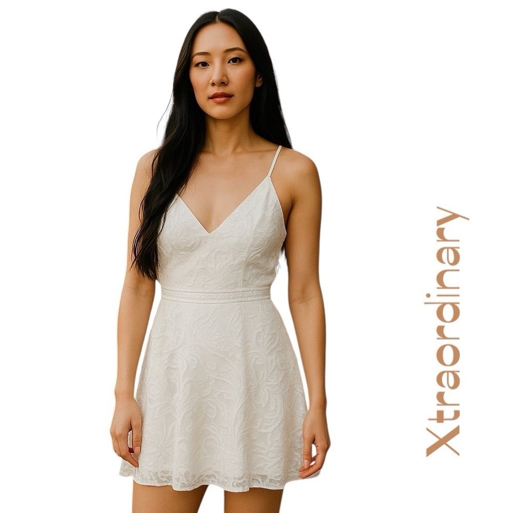 Xtraordinary White Lace Bohemian FairyCore Dress NWT Size 11